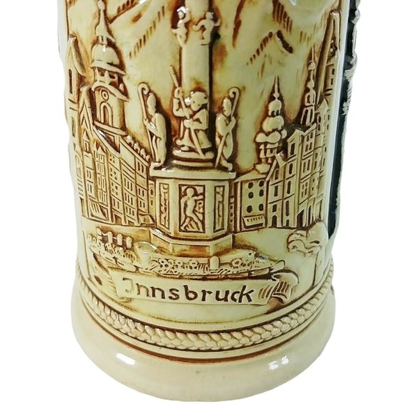Beer Mug Stein Innsbruck with Goldenes Dachl Triumphpfore Buildings 7" Tall - Picture 7 of 12